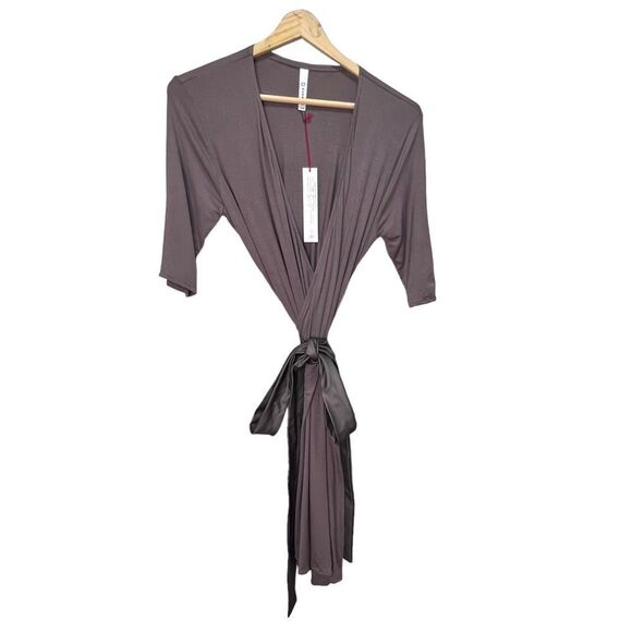 Dahlia Wrap Dress Cafe Con Crème Size Large NWT Neutral Minimalist - Picture 6 of 11